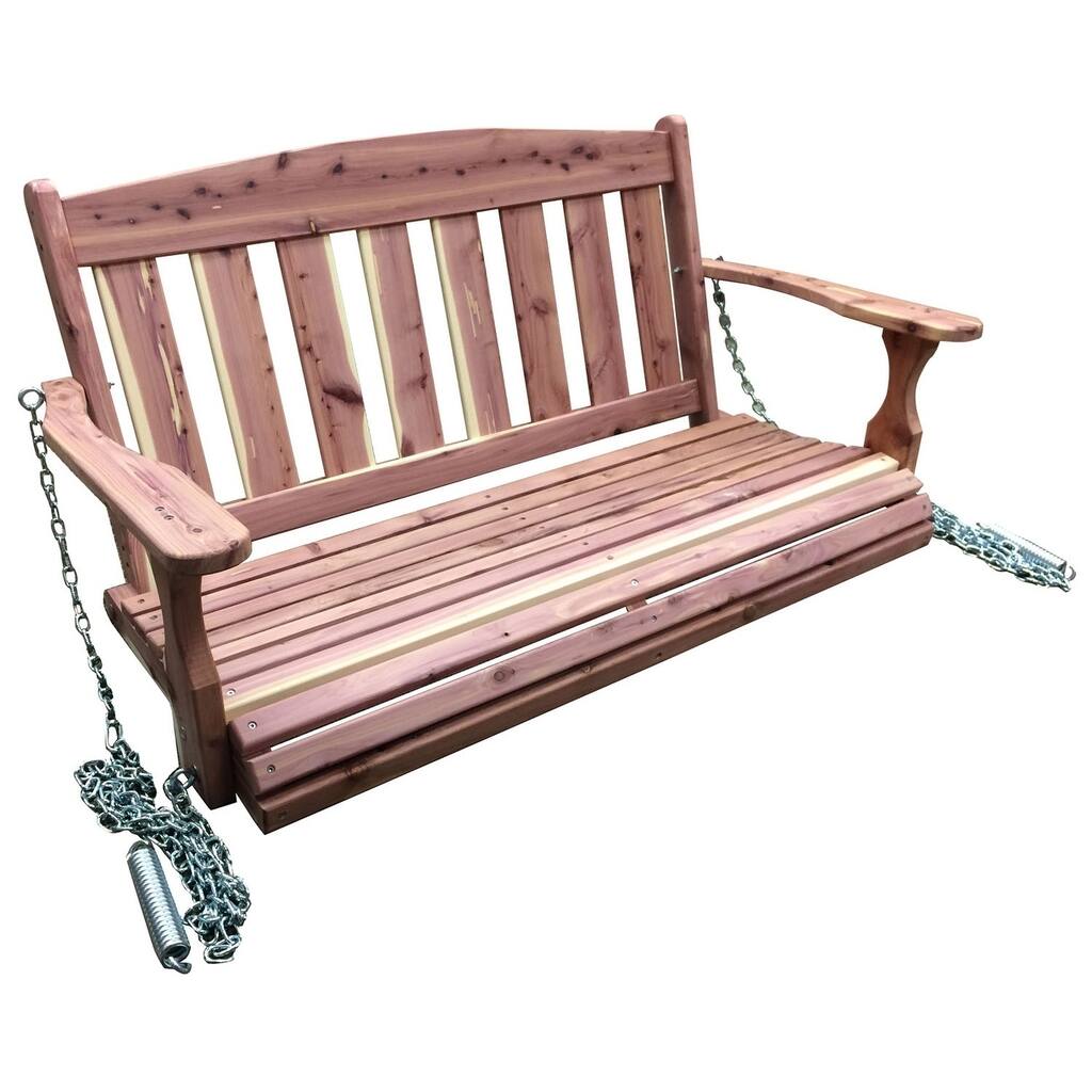 AmeriHome Amish Made Porch Swing - Cedar Unfinished