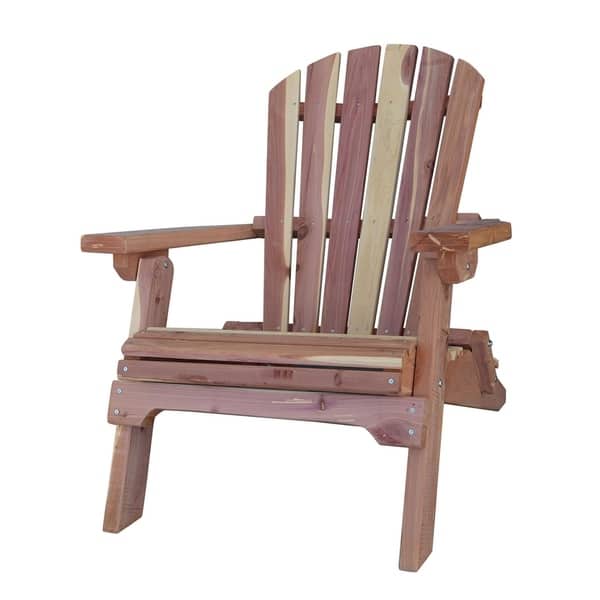 Shop Amerihome Amish Made Folding Adirondack Chair Cedar Brown