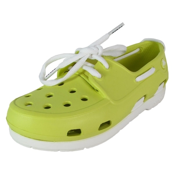 crocs lace up boat shoe