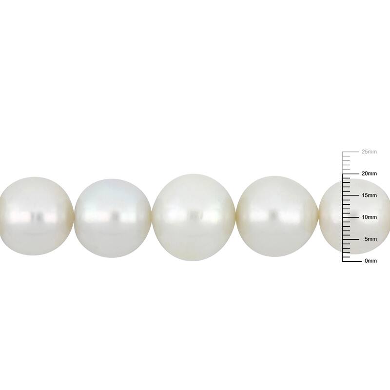 Miadora South Sea Cultured Pearl Necklace with 14k Yellow Gold Diamond Ball Clasp (16-20 mm)
