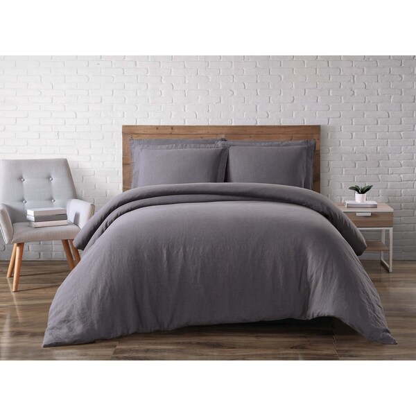 Brooklyn Loom 100% Natural Flax Linen 3 Piece Duvet Set