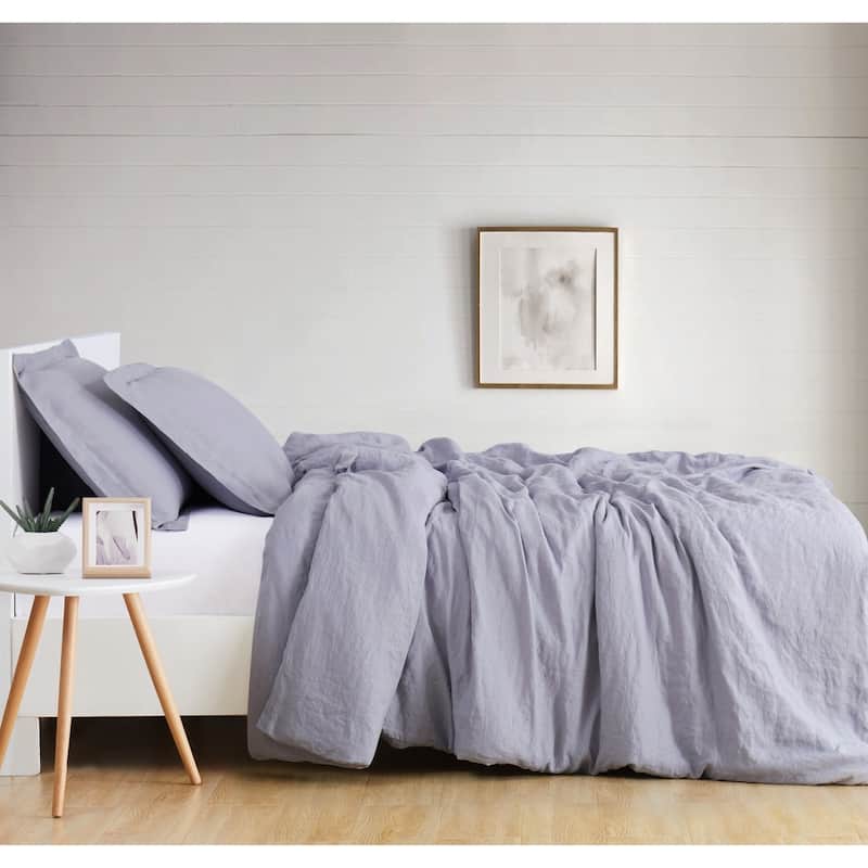 Brooklyn Loom Natural Flax Linen 3-piece Duvet Cover Set