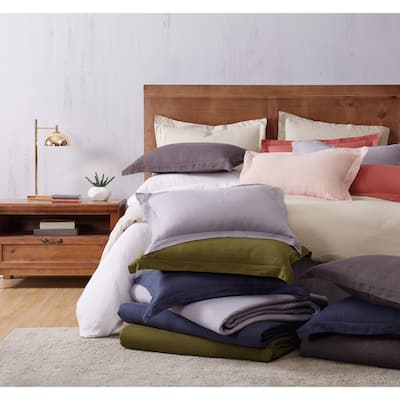 Brooklyn Loom Natural Flax Linen 3-piece Duvet Cover Set