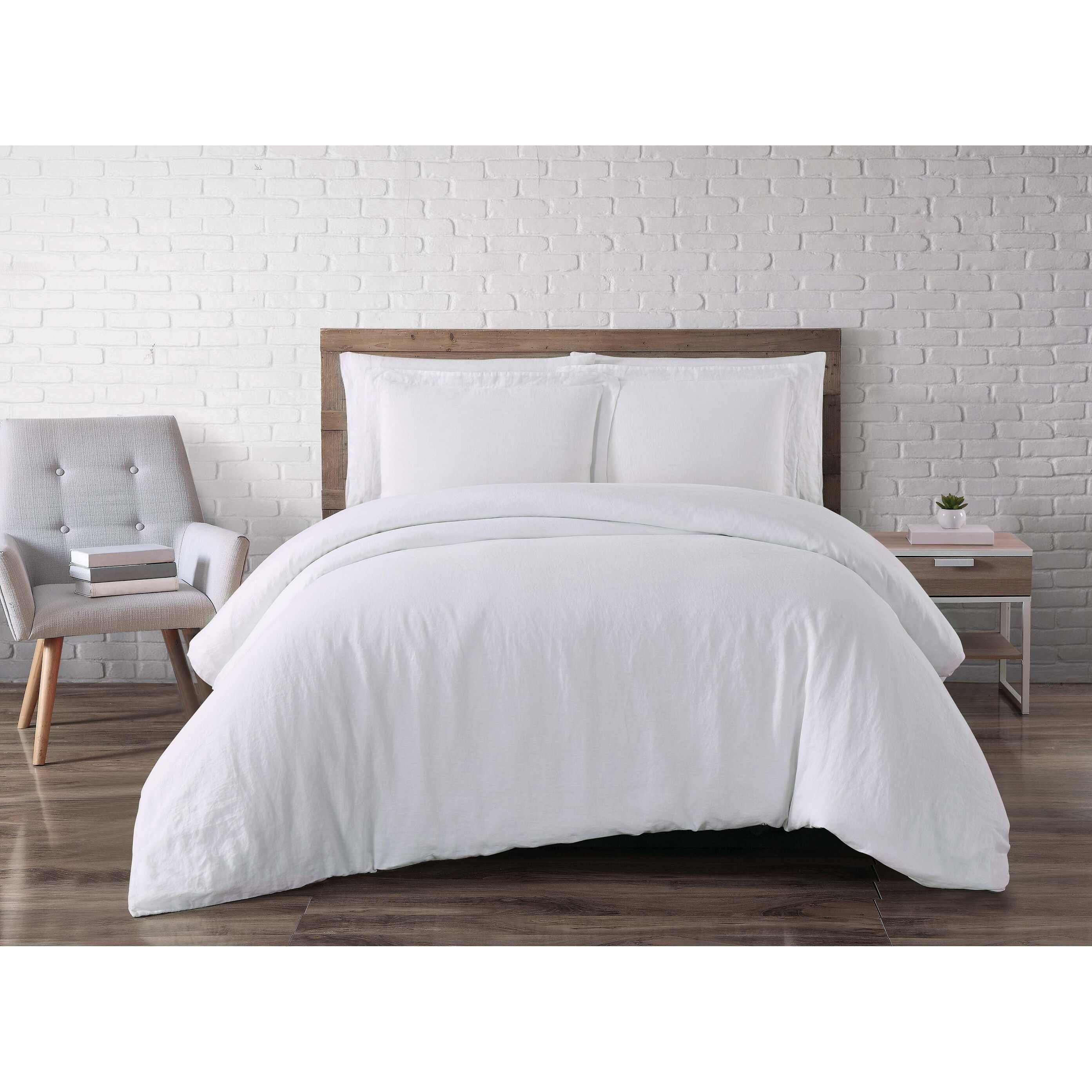 Shop Brooklyn Loom 100 Natural Flax Linen 3 Piece Duvet Set