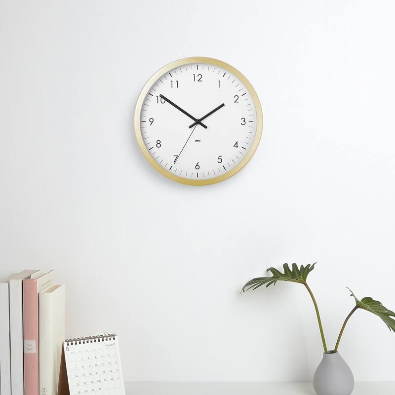 Wall Clock - 12" Metal Frame - Battery Operated - Clock for Kitchen, Nursery, Office, School, Hospital - Silent Second-Hand