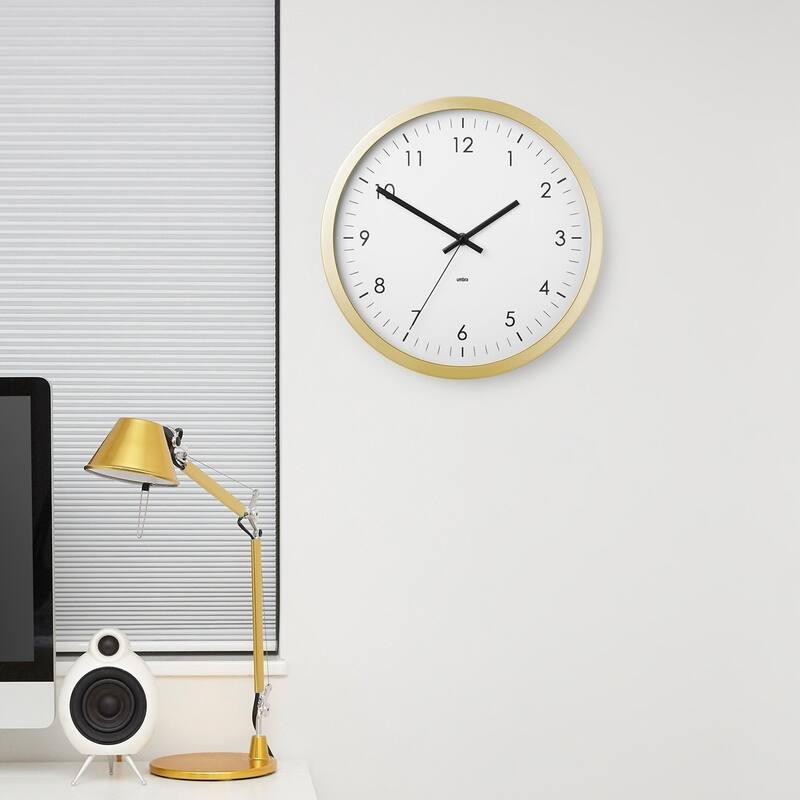 Wall Clock - 12" Metal Frame - Battery Operated - Clock for Kitchen, Nursery, Office, School, Hospital - Silent Second-Hand