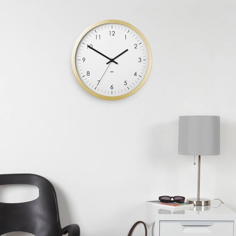 Wall Clock - 12" Metal Frame - Battery Operated - Clock for Kitchen, Nursery, Office, School, Hospital - Silent Second-Hand