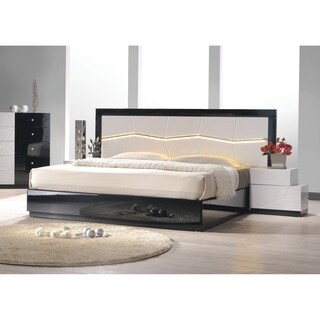 White/Black Wood Platform Bed