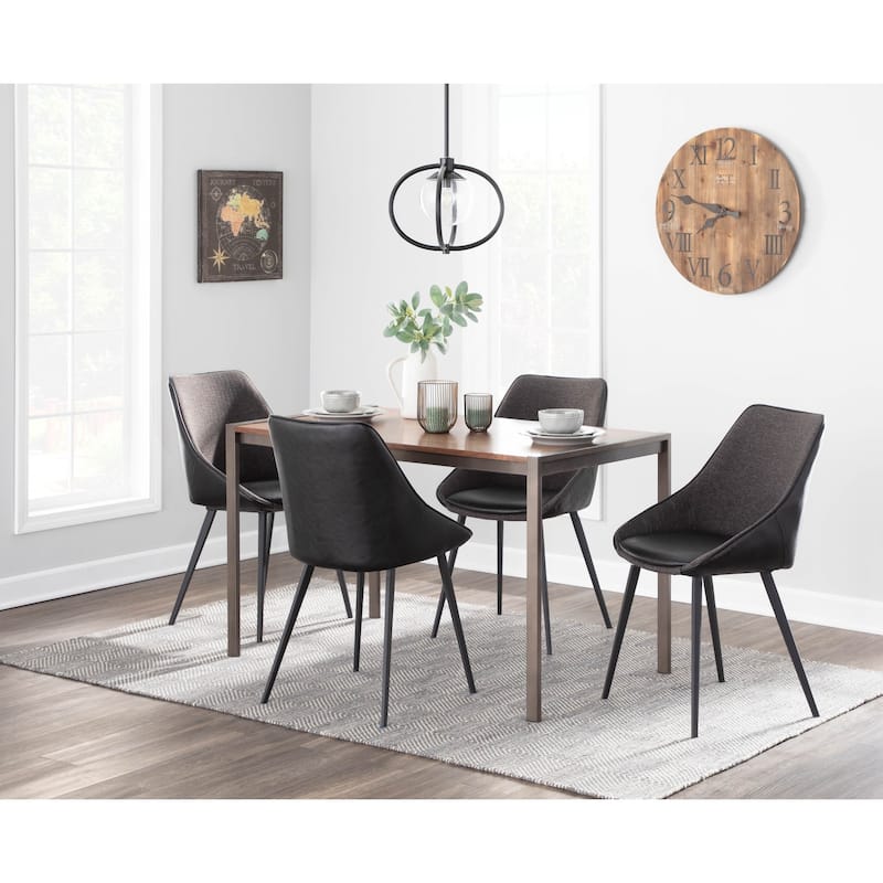 Copper Grove Aken Fabric and Faux Leather Chairs (Set of 2) - N/A