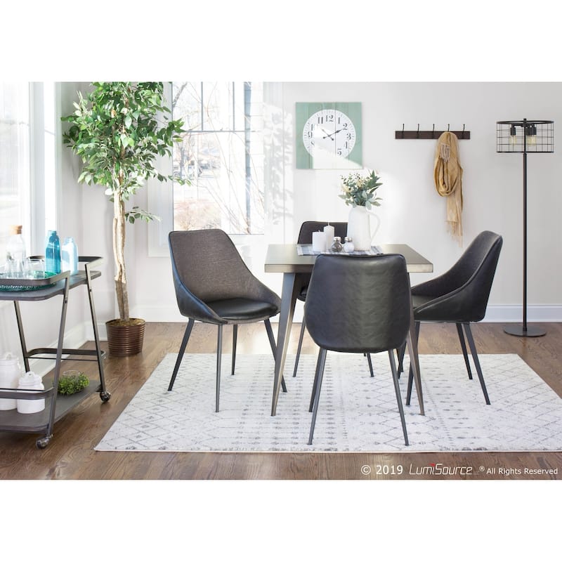 Copper Grove Aken Fabric and Faux Leather Chairs (Set of 2) - N/A