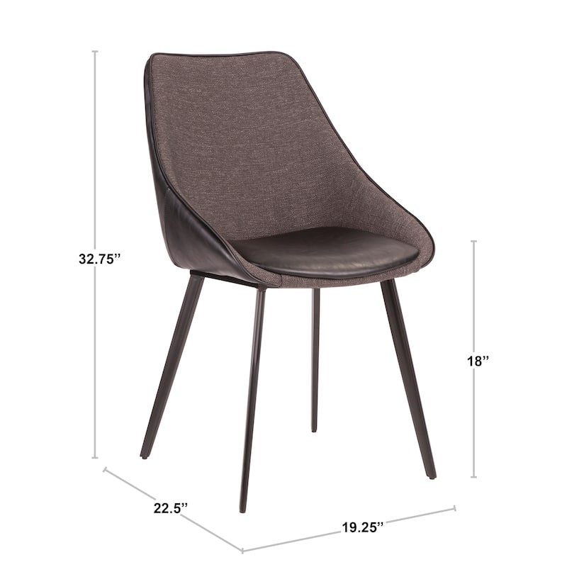 Copper Grove Aken Fabric and Faux Leather Chairs (Set of 2) - N/A