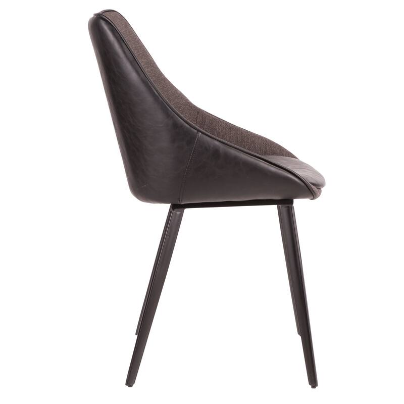 Copper Grove Aken Fabric and Faux Leather Chairs (Set of 2) - N/A