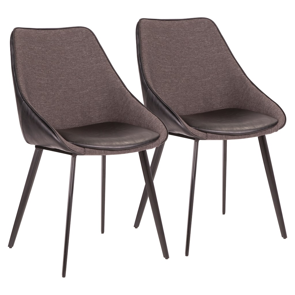 Copper Grove Aken Fabric and Faux Leather Chairs (Set of 2)