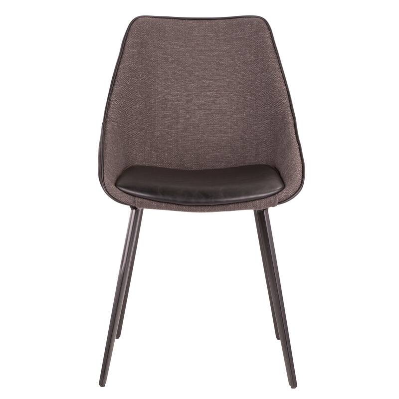 Copper Grove Aken Fabric and Faux Leather Chairs (Set of 2) - N/A