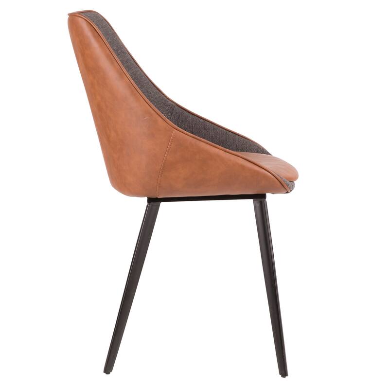 Copper Grove Aken Fabric and Faux Leather Chairs (Set of 2) - N/A