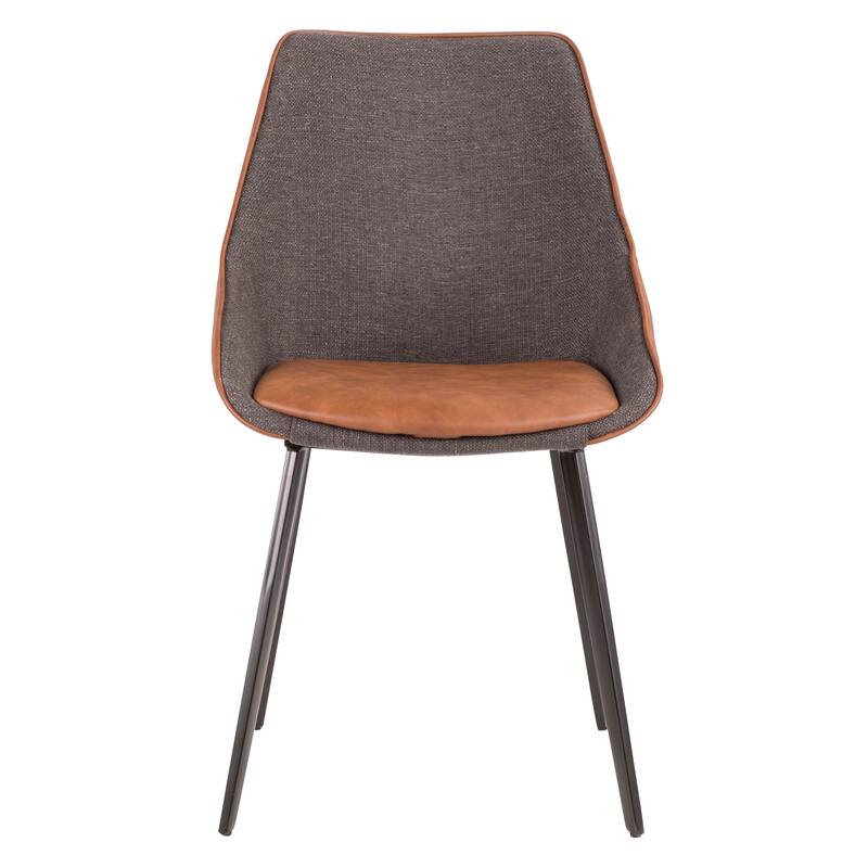 Copper Grove Aken Fabric and Faux Leather Chairs (Set of 2) - N/A
