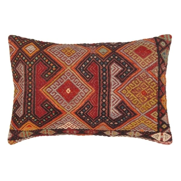 slide 2 of 3, Vintage Turkish Kilim Lumber Pillow (16" X 24")