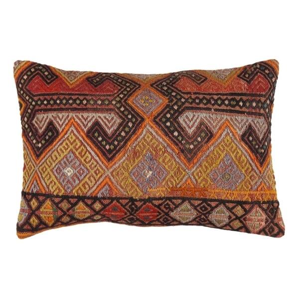 slide 2 of 3, Vintage Turkish Kilim Lumber Pillow (16" X 24")