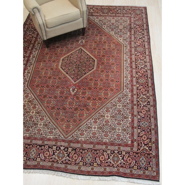 Hand-knotted Wool Rust Traditional Oriental Bidjar Rug - 7' x 10'