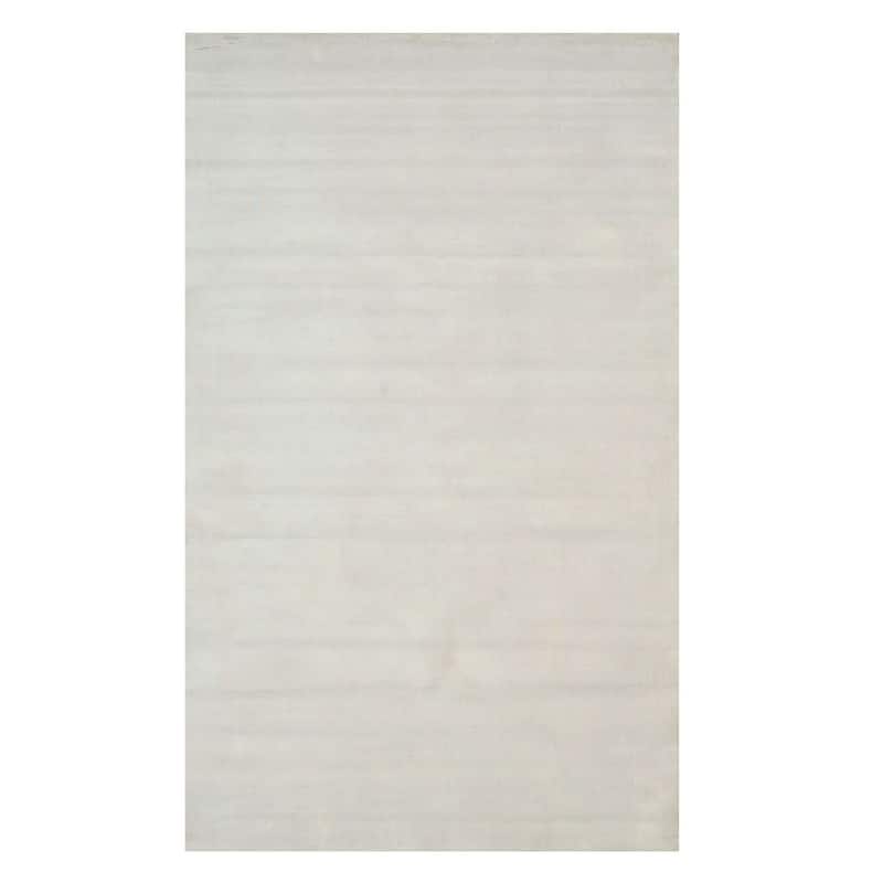 EORC Handmade Viscose Random-Cut Pile Rug, Ivory | Luxurious & Stylish