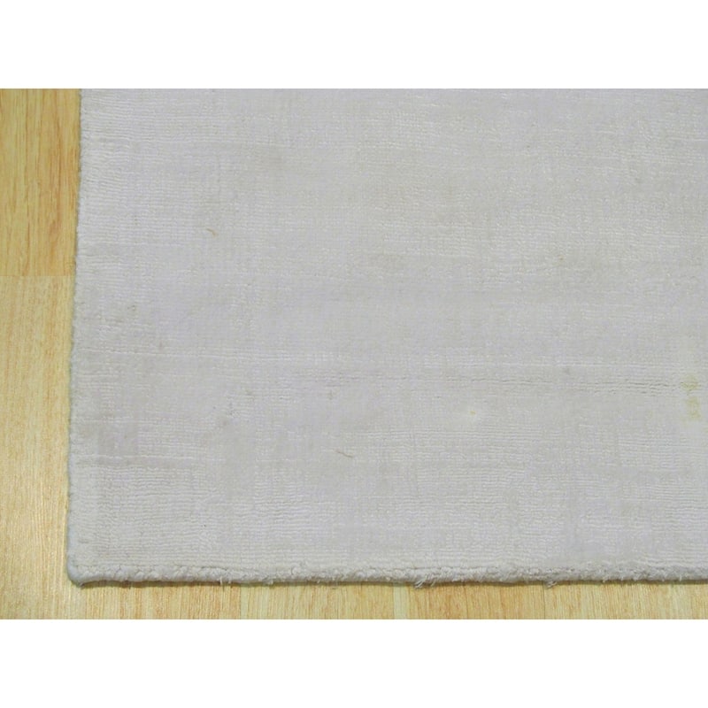 EORC Handmade Viscose Random-Cut Pile Rug, Ivory | Luxurious & Stylish