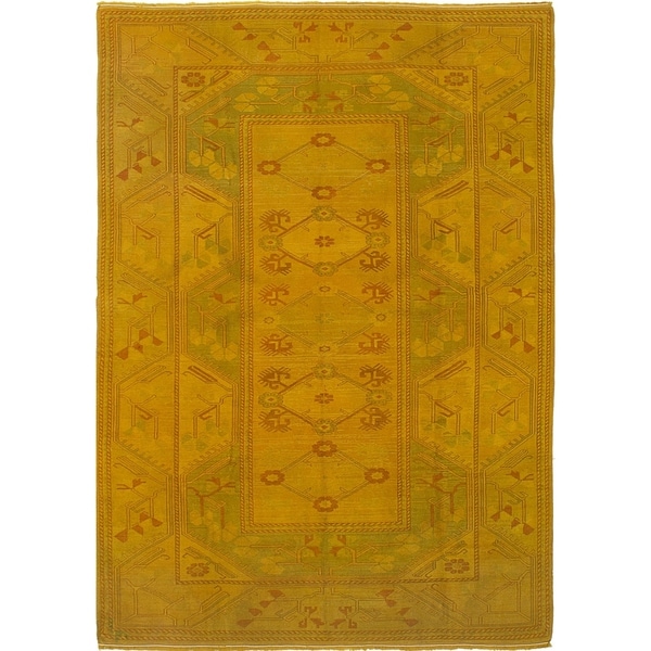 eCarpetGallery Hand-knotted Color Transition Dark Gold Wool Rug - 6'7 x 9'2