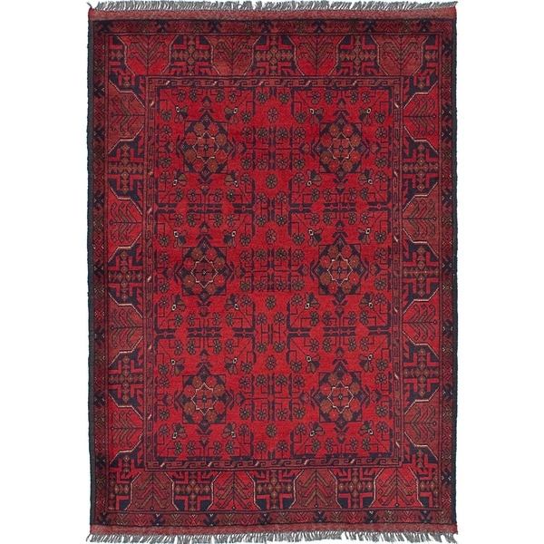 eCarpetGallery Hand-knotted Finest Khal Mohammadi Red Wool Rug - 3'4 x 4'11