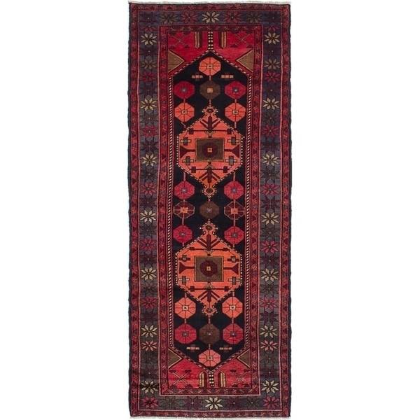 ECARPETGALLERY Hand-knotted Zanjan Black, Dark Copper Wool Rug - 3'9 x 9'9