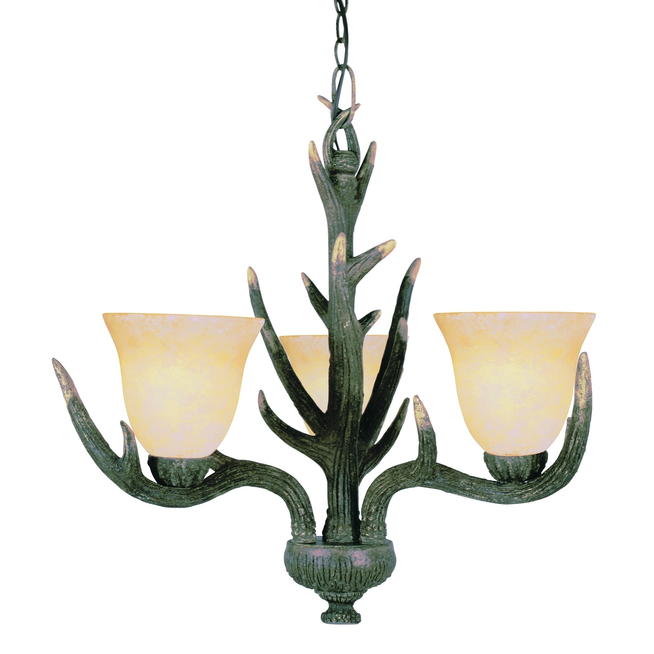 Western Replica Deer Antler 3-light Chandelier - Chandeliers For Bedrooms by Overstock.com