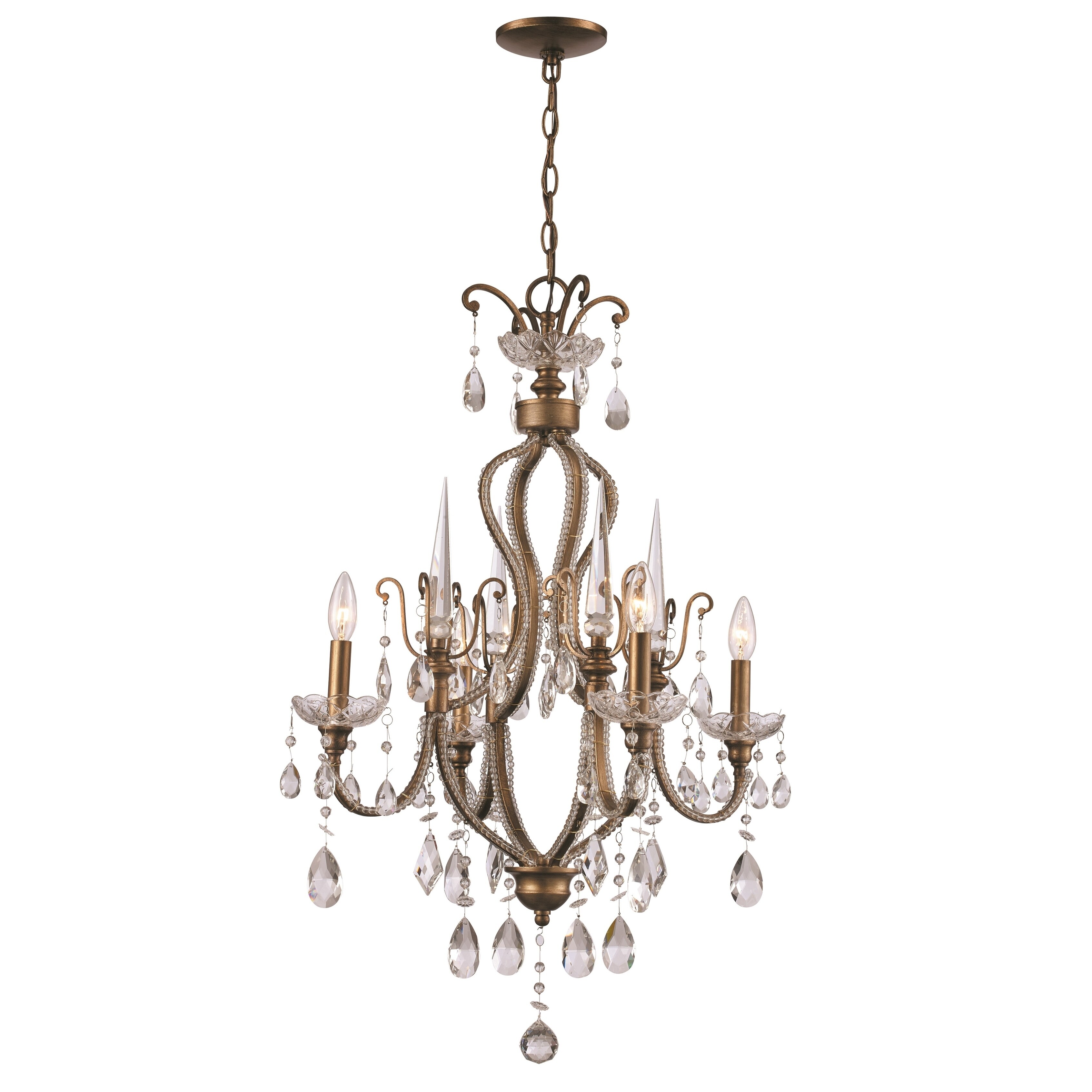 Juglans Antique Gold 4-light Chandelier - Chandeliers For Bedrooms by Overstock.com