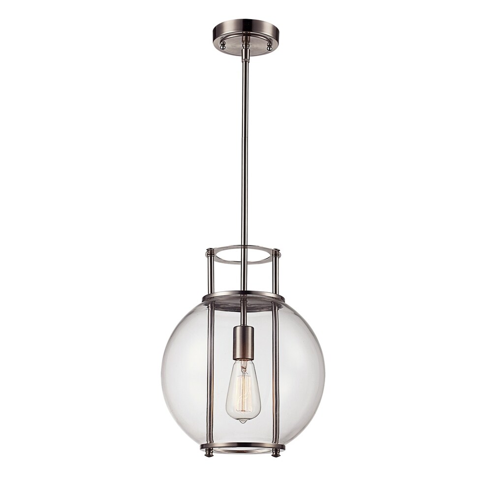 chrome and black pendant light