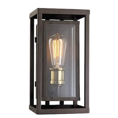 Showcase Rubbed Oil Bronze and Antique Brass 1-light Wall Lantern