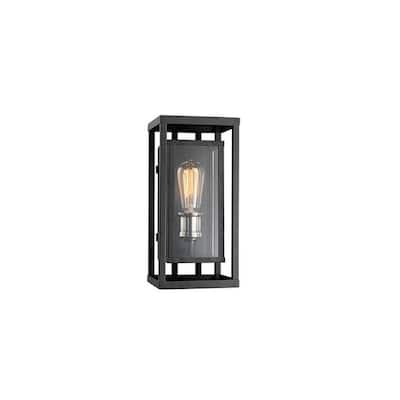 Showcase Black and Brushed Nickel 1-light Wall Lantern