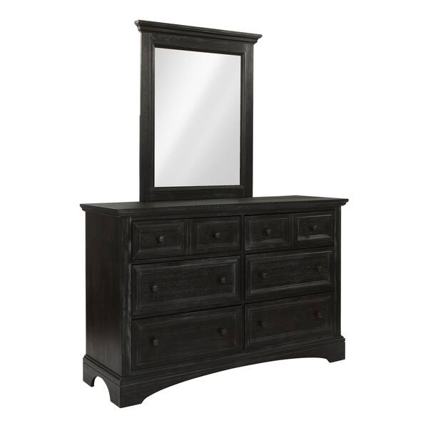 Farmhouse Basics 6 Drawer Dresser and Mirror Set in Rustic Black - Bed Bath  & Beyond - 21470468