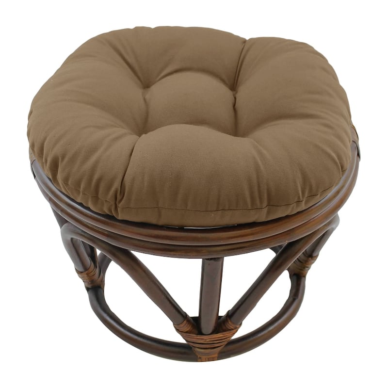 Bali 18-inch Footstool with Twill Cushion - toffee