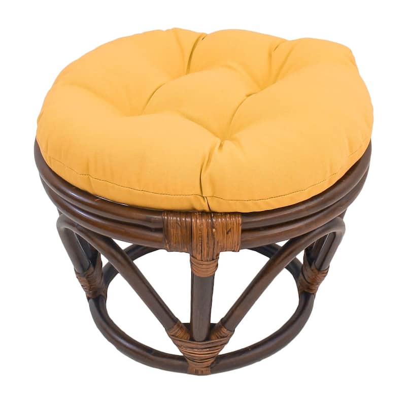 Bali 18-inch Footstool with Twill Cushion - Sunset