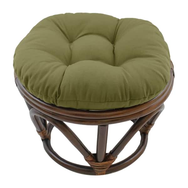 slide 2 of 4, Bali 18-inch Footstool with Twill Cushion Sage