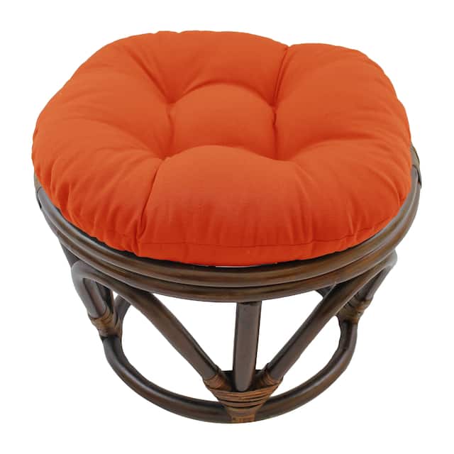 International Caravan Bali Papasan Footstool with Cushion - Tangerine Dream