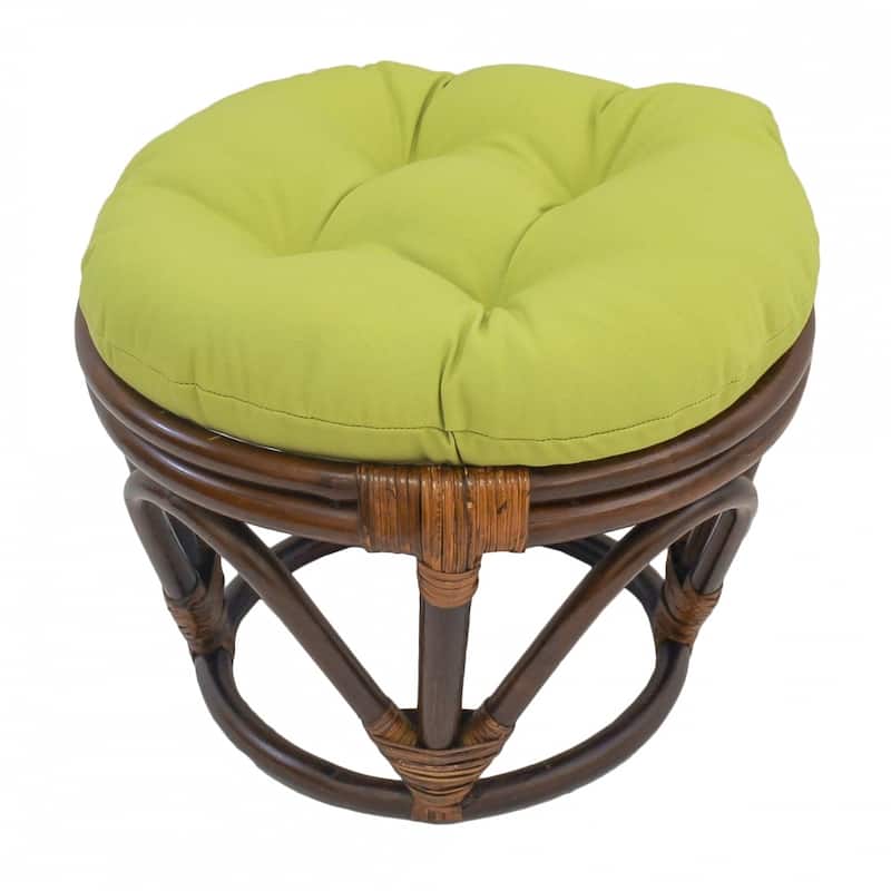 Bali 18-inch Footstool with Twill Cushion - Mojito Lime