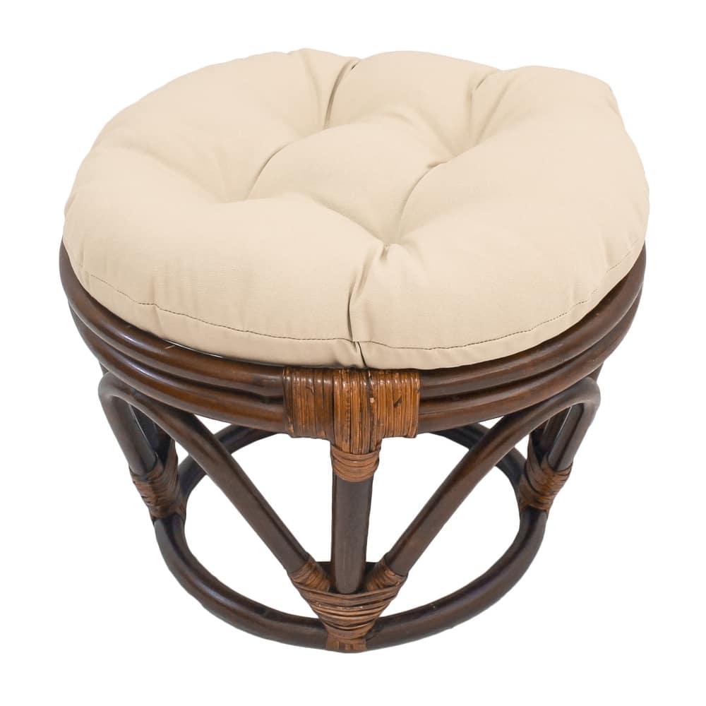 Bali 18-inch Footstool with Twill Cushion