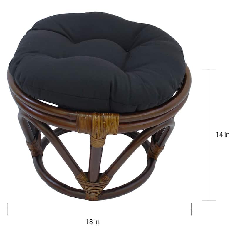 Bali 18-inch Footstool with Twill Cushion