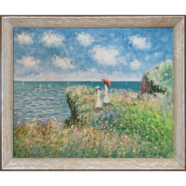 Claude Monet 'Cliff Walk At Pourville' Hand Painted Oil Reproduction