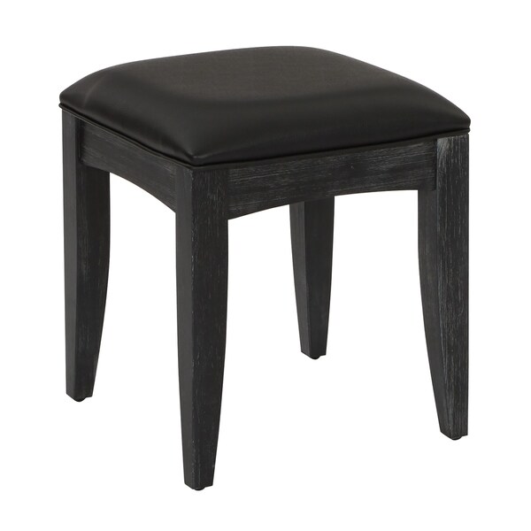 vanity bench seat rattan inspired by bassett farmhouse basics upholstered vanity bench seat in rustic black shop vanity bench seat rattan inspired by bassett farmhouse basics upholstered vanity bench seat in rustic black shop