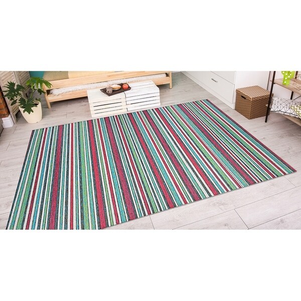 Vector Mendocino Purple-Multi Indoor/Outdoor Area Rug - 2' x 3'7"