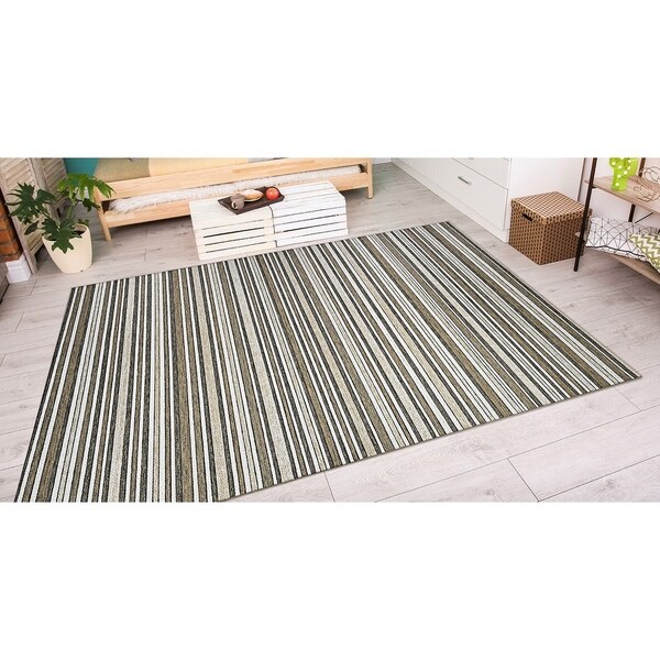 Vector Mendocino Brown-Ivory Indoor/Outdoor Area Rug - 2' x 3'7"
