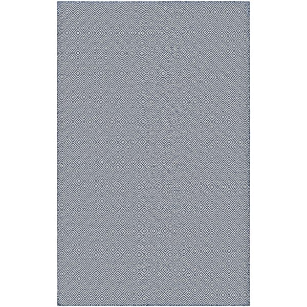 Hand-Woven Villa Diamonds Navy Indoor/Outdoor Area Rug - 2' x 3'