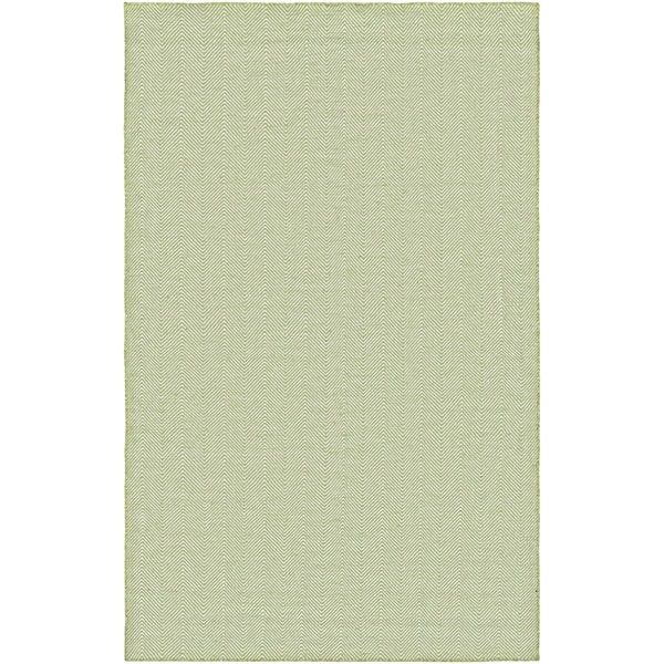 Hand-Woven Villa Chevron Green Indoor/Outdoor Area Rug - 2' x 3'