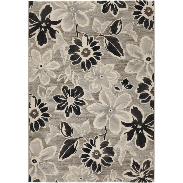 Delta Marguerite Gray/Black Area Rug - 2' x 3'7"