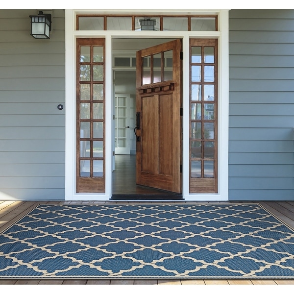 Samantha Casbah Azure Indoor/Outdoor Area Rug - 2' x 3'7"