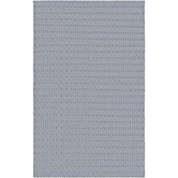 Hand-Woven Villa Circles Navy Indoor/Outdoor Runner Rug - 2'3" x 8' Runner